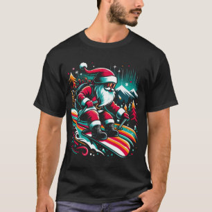 Christmas Santa raiding on a Snowboard T-Shirt
