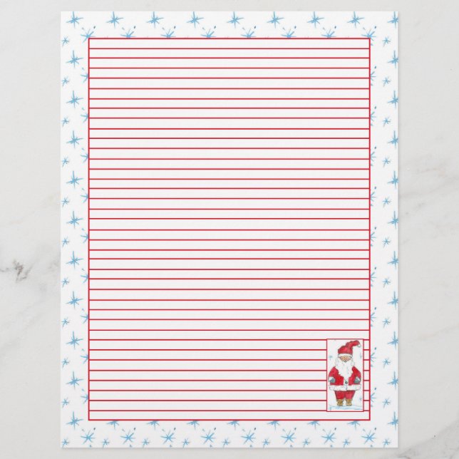 Christmas Santa Red Lined Snowflakes (Front)