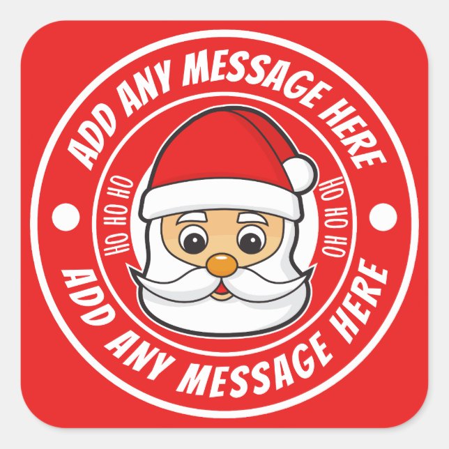Christmas Santa Red Square Sticker (Front)