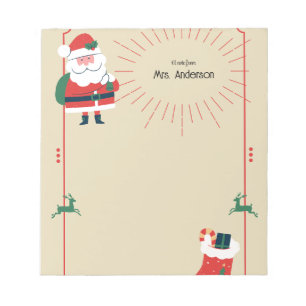 Christmas Santa & Reindeer Boho Notepad