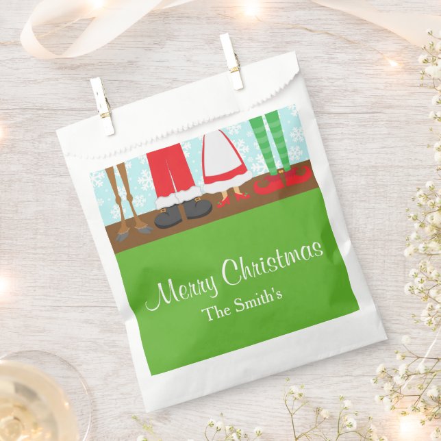 Christmas Santa Reindeer Feet Favour Bags (Clipped)