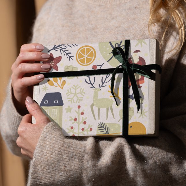 Christmas Santa Reindeer Present Wrapping Paper (Creator Uploaded)