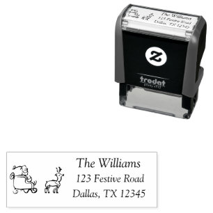 Christmas Santa Reindeer Sleigh Self-inking Stamp