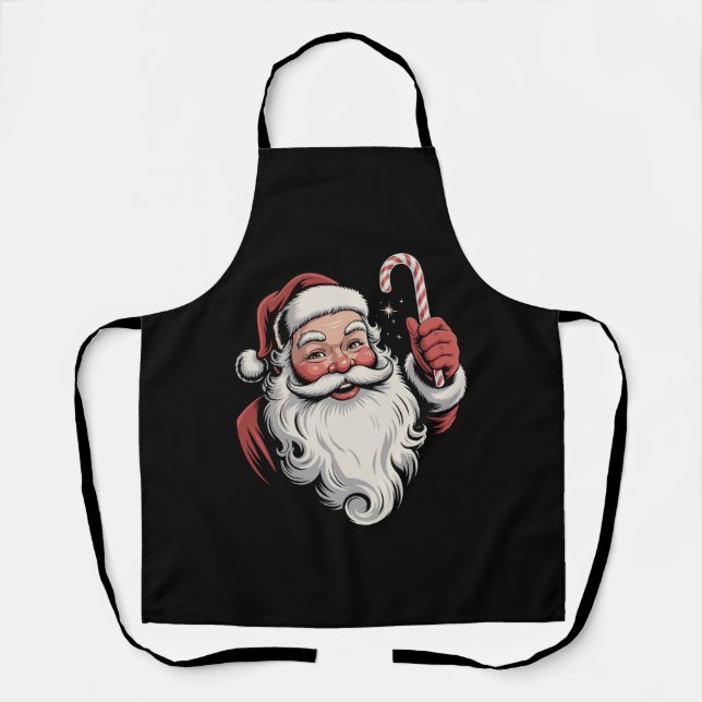 Christmas Santa Retro Gift Vintage Apron (Front)