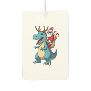 Christmas Santa Riding Dinosaur Deer Xmas (1) Car Air Freshener