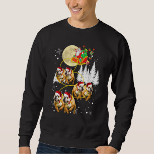 Christmas Santa Riding English Bulldog Xmas Sweatshirt