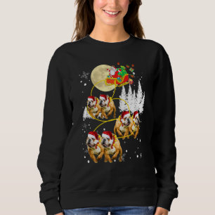 Christmas Santa Riding English Bulldog Xmas Sweatshirt