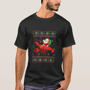 Christmas Santa Riding Lobster Funny Ugly Xmas Swe T-Shirt