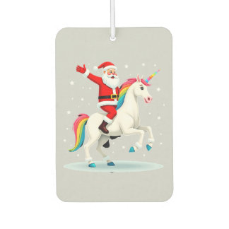 Christmas Santa Riding Unicorn Xmas Girls Women Ra Car Air Freshener