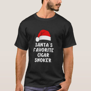Christmas Santa s Favourite Cigar Smoker Funny Xma T-Shirt