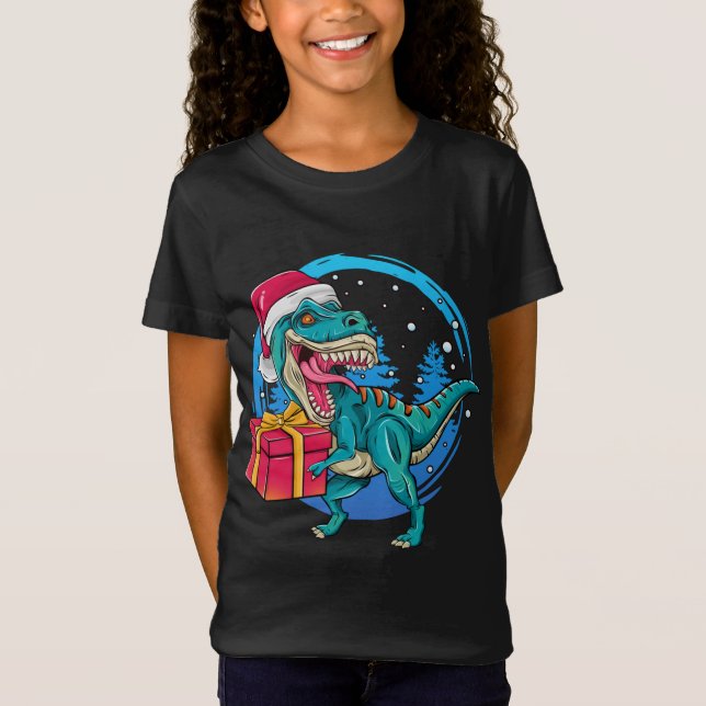 Christmas Santa Saurus Rex T-Shirt (Front)