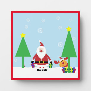 CHRISTMAS SANTA SCENE PLAQUE