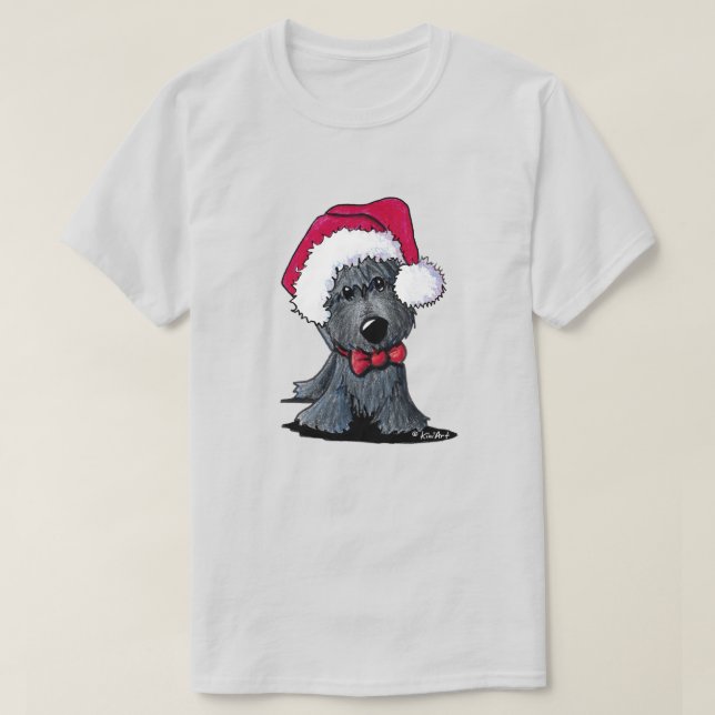 Christmas Santa Scottish Terrier T-Shirt (Design Front)