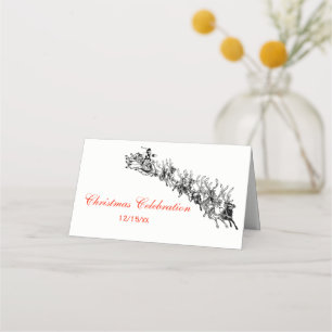 Christmas Santa Sleigh #2 Escort Card Place Card