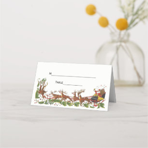 Christmas Santa Sleigh #4 Escort Card Place Card