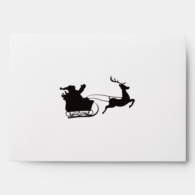 Christmas Santa Sleigh and Reindeer Envelope (Front)