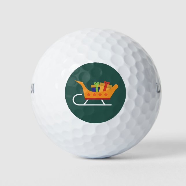 Christmas Santa Sleigh Golf Balls (Front)