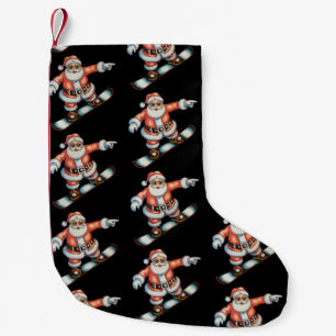 Christmas Santa Snowboard Snowboarding Xmas Family Small Christmas Stocking