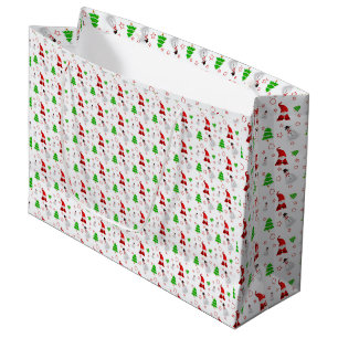 Christmas Santa Snowman Large Gift Bag
