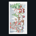 Christmas Santa Snowman Rudolph  Napkin<br><div class="desc">Paper Towel with Christmas images of Santa Claus,  Snowman,  Reindeer Rudolph,  Penguin and Santa cat in winter snowy forest</div>