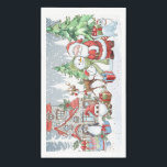 Christmas Santa Snowman Rudolph  Napkin<br><div class="desc">Paper Towel with Christmas images of Santa Claus,  Snowman,  Reindeer Rudolph,  Penguin and Santa cat in winter snowy forest</div>