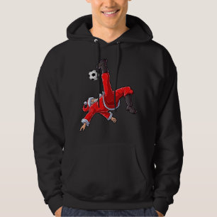 Christmas Santa Soccer Bicycle Kick Xmas Boys Men Hoodie