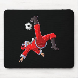 Christmas Santa Soccer Bicycle Kick Xmas Boys Men  Mouse Pad