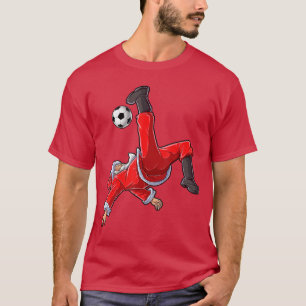 Christmas Santa Soccer Bicycle Kick Xmas Boys Men  T-Shirt