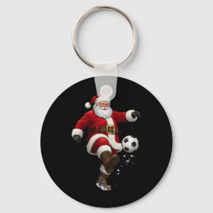 Christmas Santa Soccer Player Football Festive Mer Key Ring