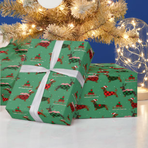 Christmas Santa Sweater Wearing Dachshund Pet Xmas Wrapping Paper