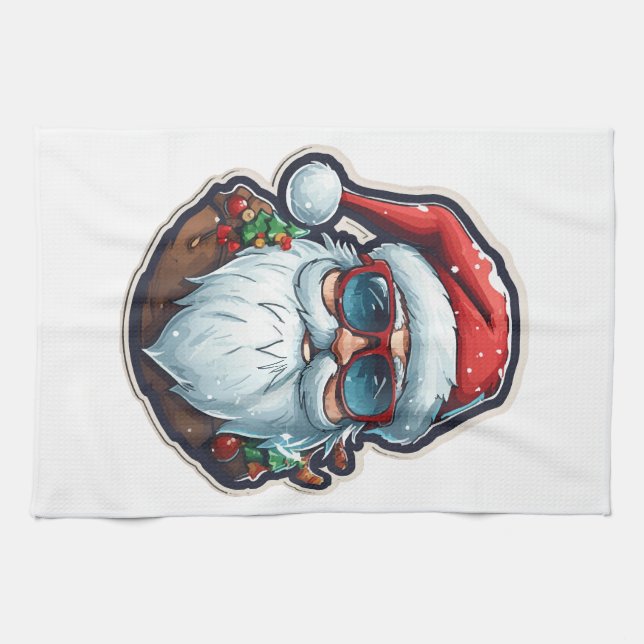 Christmas Santa Tea Towel (Horizontal)