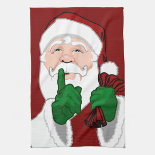 Christmas Santa Towel Custom Holiday Tea Towels