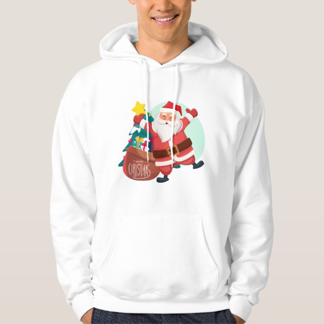 christmas santa & tree hoodie (Front)