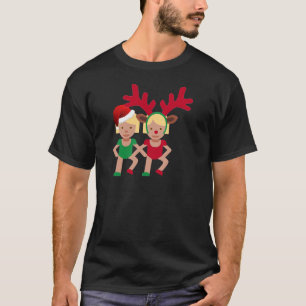 christmas santa twins emoji T-Shirt