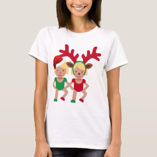 christmas santa twins emoji T-Shirt