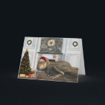 Christmas Santa Tyrannosaurus Dinosaur Scene  Card<br><div class="desc">This design may be personalised by choosing the Edit Design option. You may also transfer onto other items. Contact me at colorflowcreations@gmail.com or use the chat option at the top of the page if you wish to have this design on another product or need assistance. See more of my designs...</div>