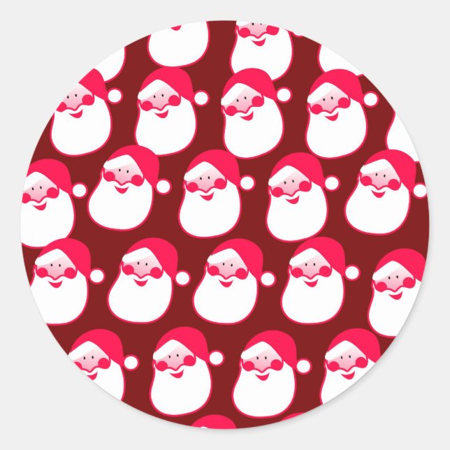 Christmas Santa Wallpaper Classic Round Sticker (Front)