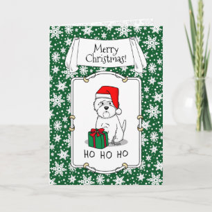Christmas Santa West Highland White Terrier Westie Card