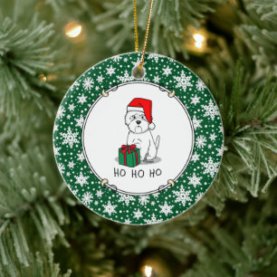 Christmas Santa West Highland White Terrier Westie Ceramic Tree Decoration