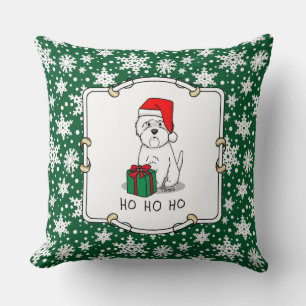 Christmas Santa West Highland White Terrier Westie Cushion