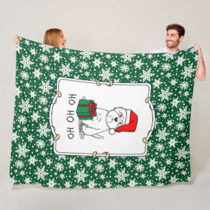 Christmas Santa West Highland White Terrier Westie Fleece Blanket