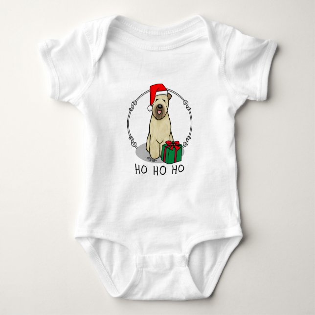 Christmas Santa Wheaten Terrier (wheaten 1b2) Cute Baby Bodysuit (Front)