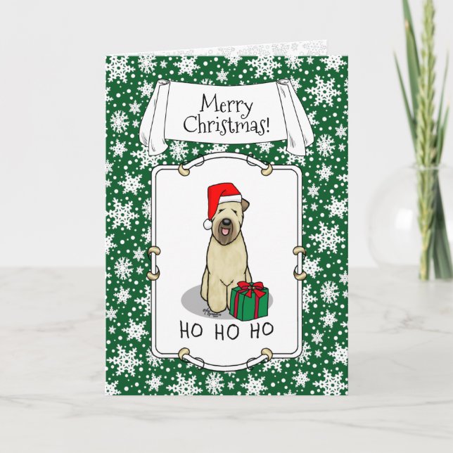 Christmas Santa Wheaten Terrier (wheaten 1b2) Cute Card (Front)