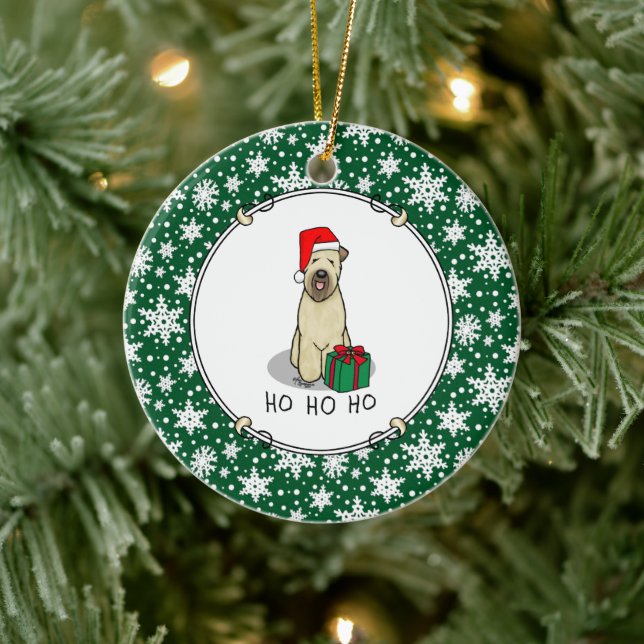 Christmas Santa Wheaten Terrier (wheaten 1b2) Cute Ceramic Tree Decoration (Tree)
