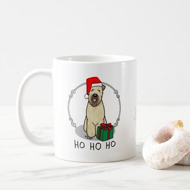 Christmas Santa Wheaten Terrier (wheaten 1b2) Cute Coffee Mug (With Donut)