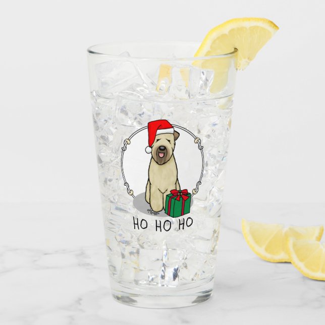 Christmas Santa Wheaten Terrier (wheaten 1b2) Cute Glass (Back Ice)
