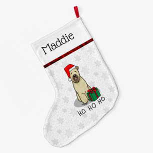 Christmas Santa Wheaten Terrier (wheaten 1b2) Cute Large Christmas Stocking