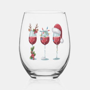Christmas Santa Wine Glass Holiday Season Drinking