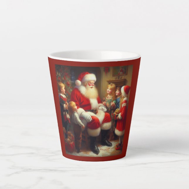Christmas Santa with Children 3 Latte Mug (Front)