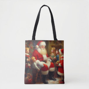 Christmas Santa with Children 3 Tote Bag
